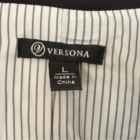 Versona Black Open Front Blazer Size Large Classic Chic Career Staple - Picture 3 of 6